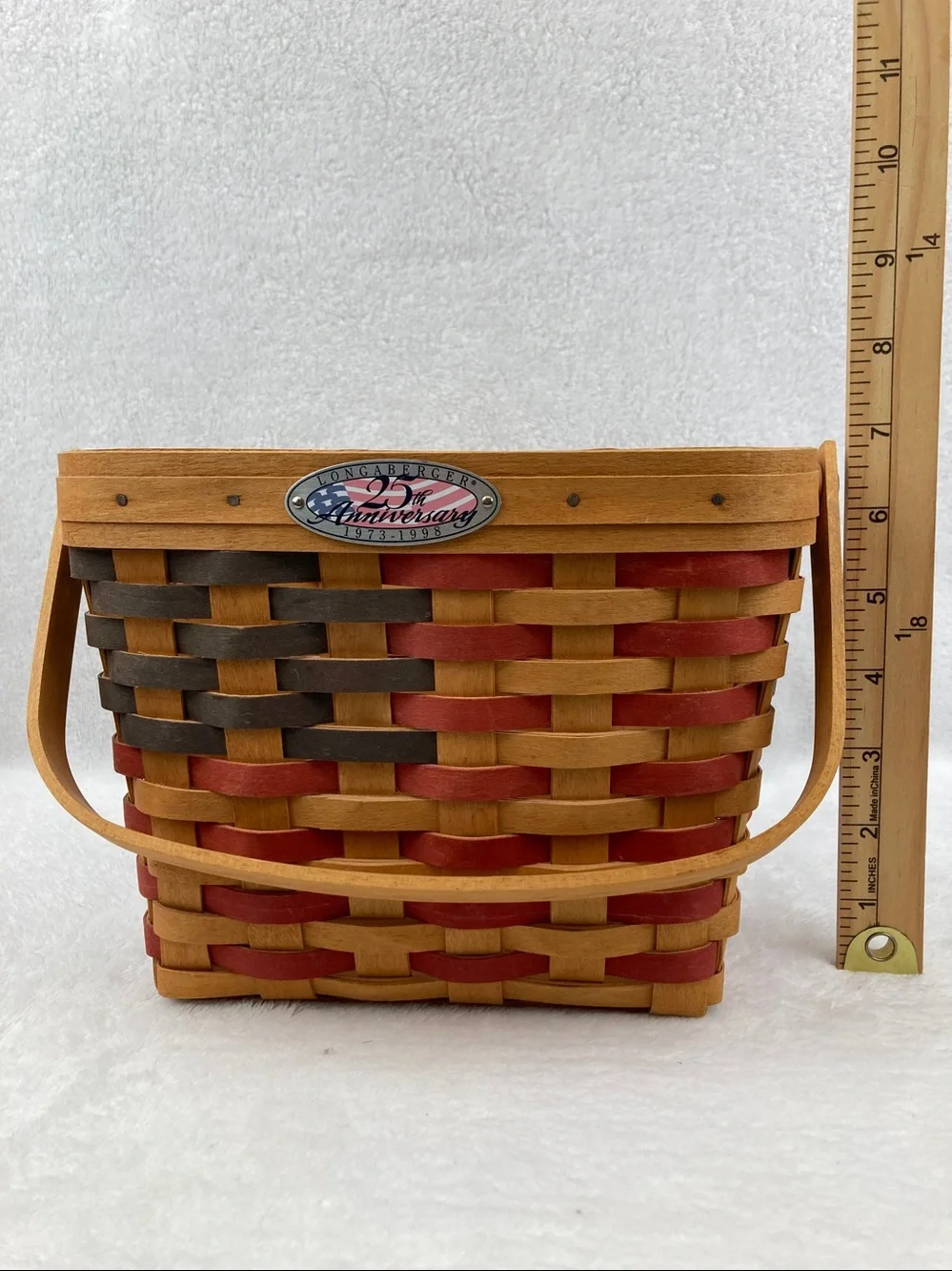 VTG Longaberger 25th Anniversary Americana Hand Woven Basket 10” x 5” x 7”